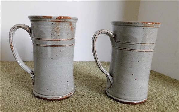 2 Owens Pottery Seagrove, NC Mugs - 6 tall 