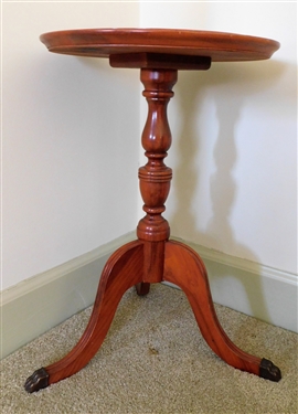 Round Leather Top Table - 20 tall 14 Across