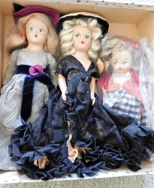 3 Composition Dolls 8" tall -