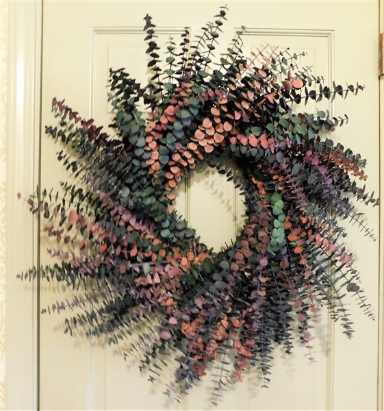 28" Eucalyptus Wreath - Green and Purple