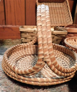 Lot of Baskets including Sea Grass, Lidded Small Basket, Basket with Owl, and Others