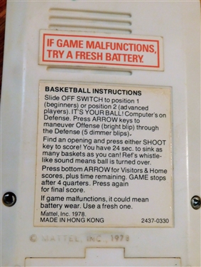 Mattel Electronics Football and Basketball Games Made in Hong Kong 1978 and  New 15 Number Puzzle