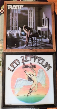 1985 Led Zeppelin Swan Song and Bonnie Rait Invasion of Your Privacy Framed Posters - Frames Measure 22 by 22