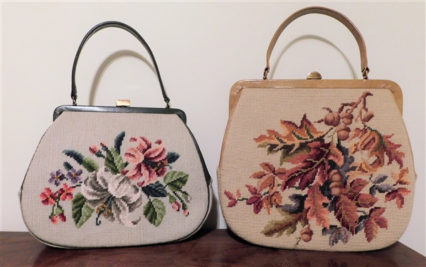 2 Needlepoint Purses 