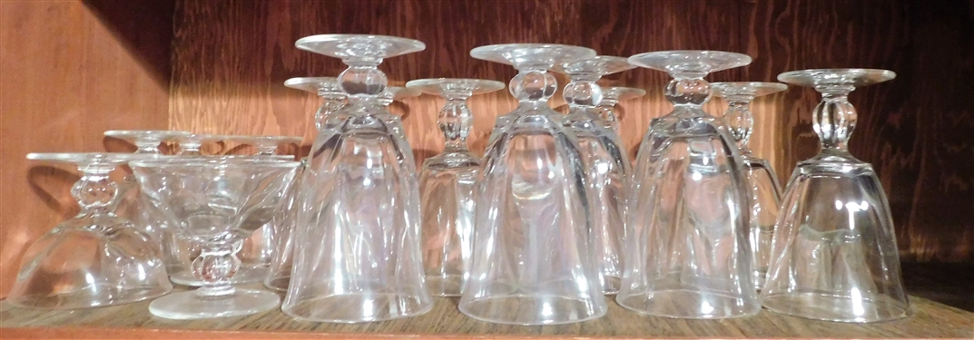 Shelf Lot of Clear Glasses 