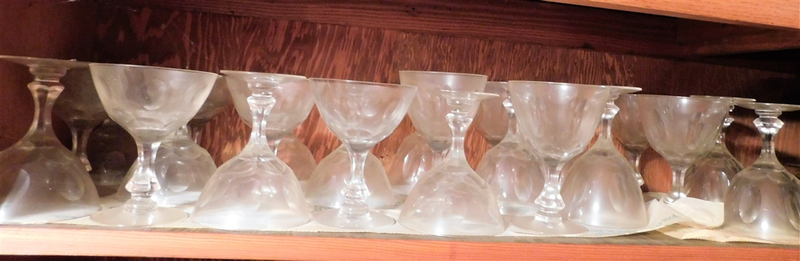 Top Shelf Lot of Clear Crystal with Impressed Ovals - 24 Pieces