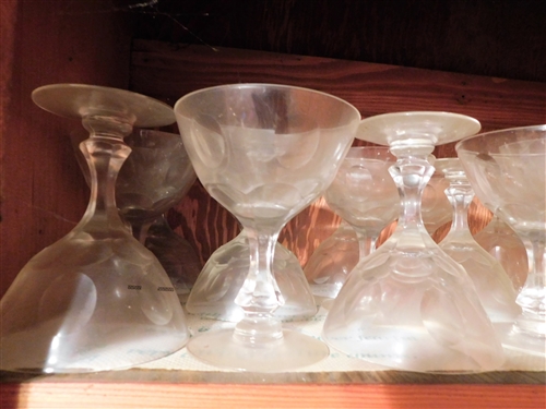 Top Shelf Lot of Clear Crystal with Impressed Ovals - 24 Pieces