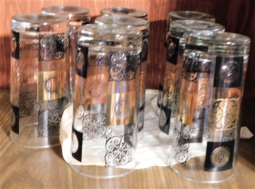 2 Shelves of Glassware including Gold Decorated, Wine Glasses, Etc. - 24 Total 