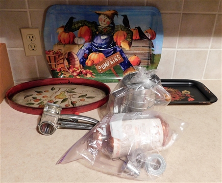 Plastic Fall Tray, Oval Towle Tray, Other Tray, Sifter, and Press