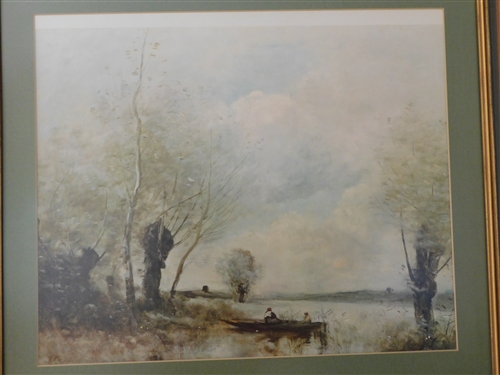 Framed and Matted Print of Boat 24 by 27