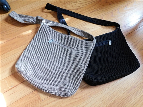 Gloria Vanderbilt Rolling Suit Case and 2 The Sack Purses - Black and Khaki Colored