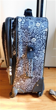 Gloria Vanderbilt Rolling Suit Case and 2 The Sack Purses - Black and Khaki Colored