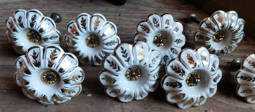 10 Matching  Porcelain Flower Curtain Tie Backs and 1 Extra 