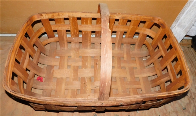 Extra Large Gathering Basket - Some Damage to Handle 29 1/2 by 19 