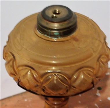 Amber Glass Oil Lamp - 9 tall - No Burner