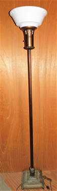 Nice Torchiere Floor Lamp with White Glass Shade - 