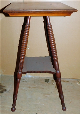 Nice Small Center Table with Turned Legs - 29 tall 15 1/2 by 15 1/2