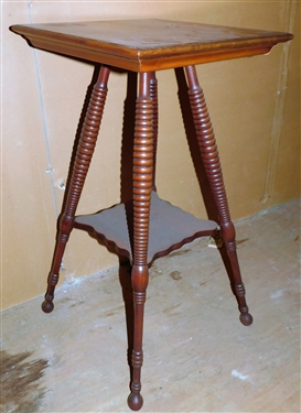 Nice Small Center Table with Turned Legs - 29 tall 15 1/2 by 15 1/2