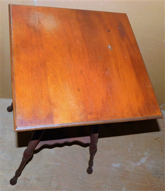 Nice Small Center Table with Turned Legs - 29 tall 15 1/2 by 15 1/2