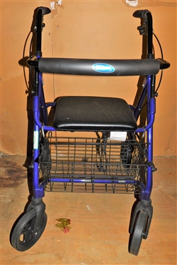 Like New Folding Rolling Walker with Storage Basket