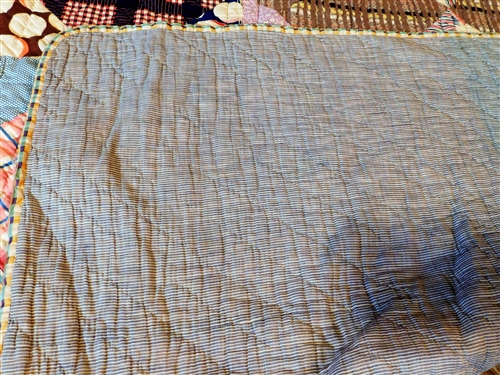 Triangle and Square Handmade Quilt - With Metal Number Tag -Measures  83 by 66