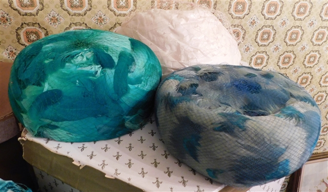 Lot of Vintage Women's Hats including Feathers, Wool, Felt, Straw, Etc.