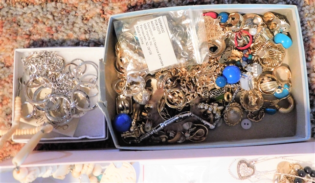 Lot of Sterling Silver and Costume Jewelry including Several Sterling Silver Chains, Pendants, Toe Rings, Kendra Scott Bracelet, and Other Jewelry 