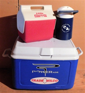 Trade Wilco Powerade Cooler, Little Playmate Cooler, and Colins & Aikman Thermos