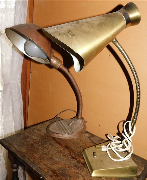 2 Adjustable Desk Lamps - 17" Tall