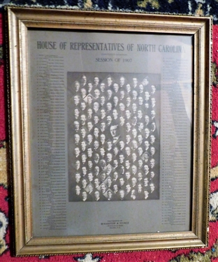 House of Representatives of North Carolina Session of 1907 - Photograph by Wharton & Tyree - Framed - Frame Measures 18 1/2 by 15 1/2