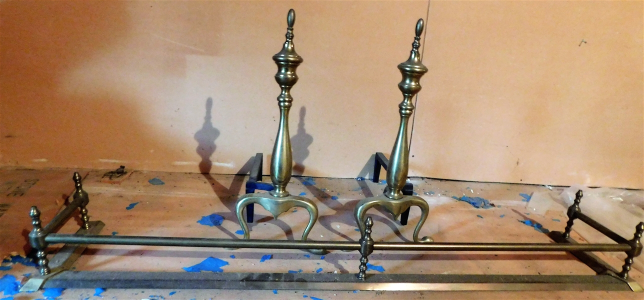 Brass Fireplace Irons and Brass Fireplace Skirt