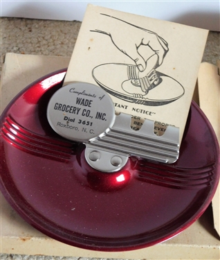 3 Wade Grocery Store Company Ashtrays - New Unused with Boxes - 4 Digit Phone Number - 5 1/2 Across