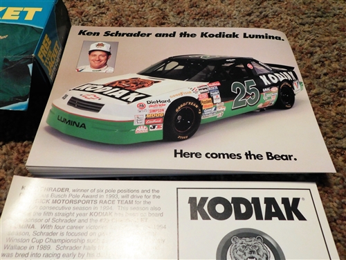 Salem Jacket, Kodiak Ken Schrader Promo Cards, and Coffee Mug 