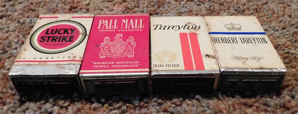Luck Strike, Pall Mall, Tareyton, and Herbert - Tareyton Cigarette Pack Shaped Desk Stamps - File, Confidential, FYI, and Rush