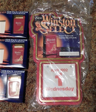 Winston Select Calendar-Factory Plastic Sealed, and 3 Winston Lighters