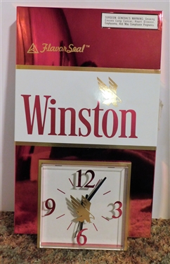Winston Cigarette Clock - 1992 - Brand New - Plastic - Measures 19 by 11