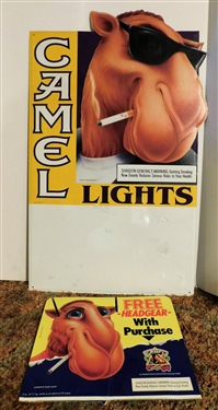 1993 Camel Lights Sign - 27 1/2 by 17 1/2 and Cardboard Sign