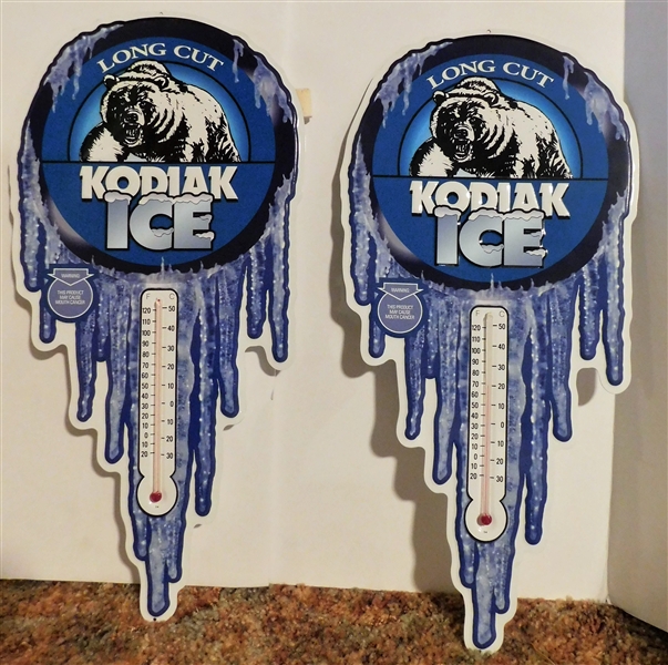 2 Metal Kodiak Ice Thermometers - 21 1/4" by 10"
