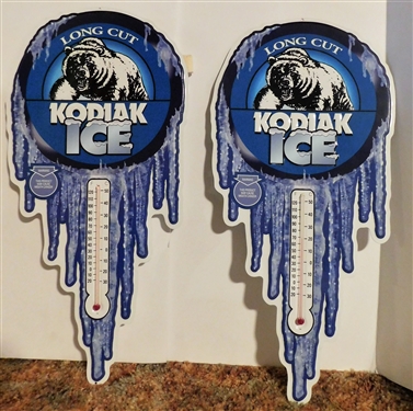 2 Metal Kodiak Ice Thermometers - 21 1/4 by 10