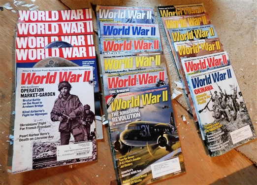 2 Military Helmets and Lot of World War II Magazines