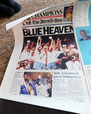 16 UNC Tarheel Basketball Calendars from 1984 -1994 and 1993 Championship Poster - Multiples of Some Years - All in Good Condition 