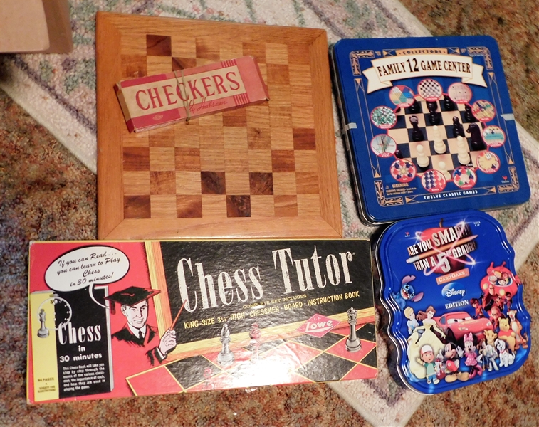 Chess Tutor, Are You Smarter Than a 5th Grader, Family 12 Game Center, and Wood Checker Board 