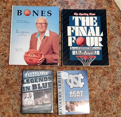 Bones by Bones McKinney, The Final Four By Joe Gergen, Legends in Blue 1982 Championship DVD, and Beat Duke Rivalry Series 3 DVD Set