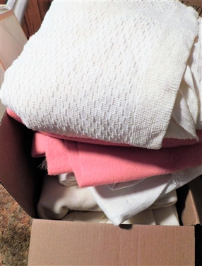 Box Lot of Blankets and Towels