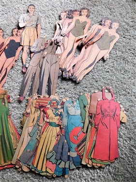 Collection of Antique Paper Dolls and Clothes - Men and Women - '