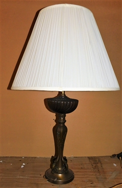 Smoked Amber and Metal Oil Lamp Style Table Lamp 33 total Height