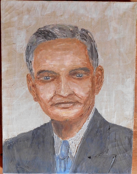 Portrait of Mr. Adcock on Canvas Painted in 1965 by Harriett 18  by 13 1/2" 