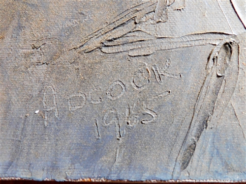 Portrait of Mr. Adcock on Canvas Painted in 1965 by Harriett 18  by 13 1/2 
