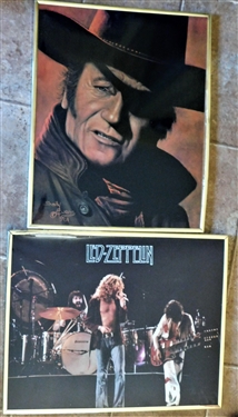 Led Zeppelin Poster and John Wayne Poster - Both Measure 16 by 20