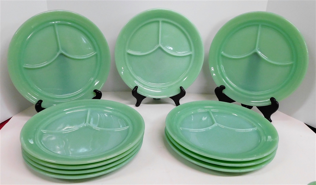 10 Fire King Jadeite Grill Plates - 9 1/2" across